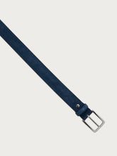 Suede belt with double stitching - Blue | FRAU