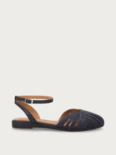 Sandali ragnetto in pelle con listini sottili - Blu Navy | FRAU
