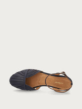Sandali ragnetto in pelle con listini sottili - Blu Navy | FRAU