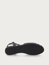 Sandali ragnetto in pelle con listini sottili - Blu Navy | FRAU