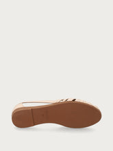 Ballerina ragnetto in pelle con listini sottili - Vaniglia | FRAU