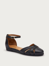 Fisherman-Sandalen aus Leder mit Knöchelriemchen - Schwarz | FRAU