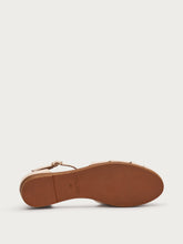 Fisherman-Sandalen aus Leder mit Knöchelriemchen - Vanille | FRAU