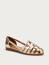 Laminated leather caged ballet flats - Platinum | FRAU