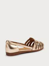 Laminated leather caged ballet flats - Platinum | FRAU