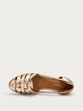 Laminated leather caged ballet flats - Platinum | FRAU