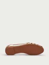 Laminated leather caged ballet flats - Platinum | FRAU