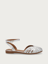 Metallic caged sandals with thin straps - Silver | FRAU