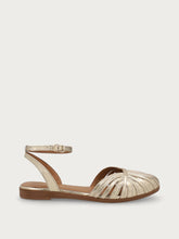 Metallic caged sandals with thin straps - Platinum | FRAU