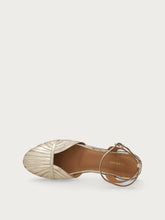 Metallic caged sandals with thin straps - Platinum | FRAU