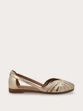 Metallic caged ballet flats with thin straps - Platinum | FRAU