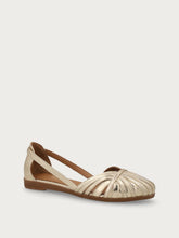 Metallic caged ballet flats with thin straps - Platinum | FRAU