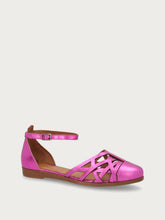 Ballerinas aus perforiertem laminiertem Leder - Fuchsia | FRAU