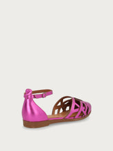 Ballerinas aus perforiertem laminiertem Leder - Fuchsia | FRAU