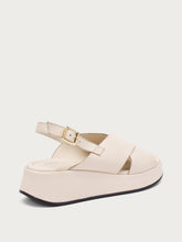 Leather platform sandals - Butter | FRAU