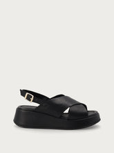 Leather platform sandals - Black | FRAU