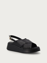 Leather platform sandals - Black | FRAU