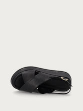 Leather platform sandals - Black | FRAU