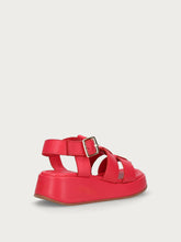 Sandali gladiatore in pelle - Cigliegia | FRAU