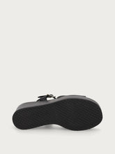 Leather wedge sandals - Black | FRAU
