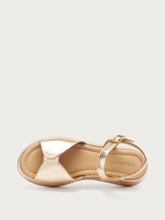 Laminated leather platform sandals - Platinum | FRAU