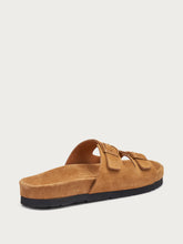 Suede double-strap sliders - Rye | FRAU