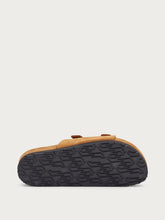 Suede double-strap sliders - Rye | FRAU
