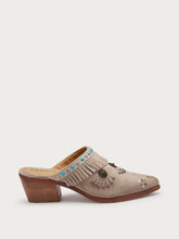 Sabot aus Veloursleder mit Fransen - Sand | FRAU