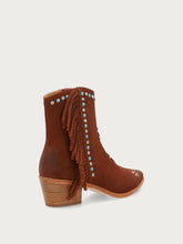 Ankle Boot aus Veloursleder mit Fransen - Zimt | FRAU