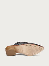 Hand-woven leather mules - Black | FRAU