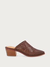 Hand-woven leather mules - Ebony | FRAU