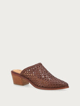 Hand-woven leather mules - Ebony | FRAU