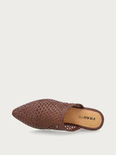 Hand-woven leather mules - Ebony | FRAU