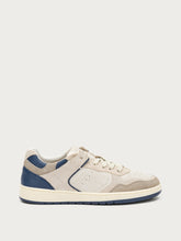 Retro leather sneakers with blue inserts - saltNAVY | FRAU