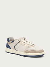 Retro leather sneakers with blue inserts - saltNAVY | FRAU