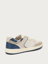 Retro leather sneakers with blue inserts - saltNAVY | FRAU
