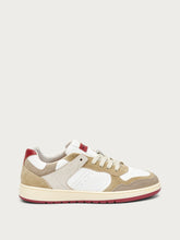 Retro leather sneakers with colourful inserts - WHITEbordeaux | FRAU