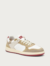 Retro leather sneakers with colourful inserts - WHITEbordeaux | FRAU