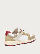 Retro leather sneakers with colourful inserts - WHITEbordeaux | FRAU