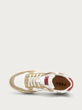 Retro leather sneakers with colourful inserts - WHITEbordeaux | FRAU