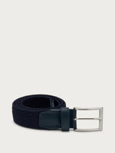 Woven stretch fabric belt - Blue | FRAU