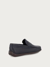 Comfort tech tumbled leather loafers - Blue | FRAU