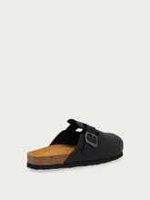 Leder-Clogs mit Kork-Fußbett - Schwarz | FRAU