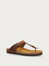 Nubuck thong sandals - Cognac | FRAU