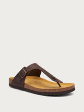 Nubuck thong sandals - Dark Brown | FRAU