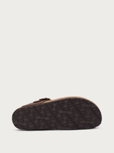 Nubuck thong sandals - Dark Brown | FRAU