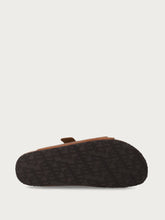 Nubuck double-strap sliders - Cognac | FRAU