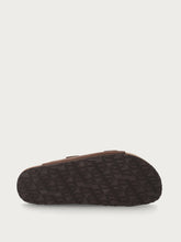 Nubuck double-strap sliders - Dark Brown | FRAU