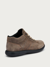 Casual oiled leather high-top sneakers - Antelope | FRAU
