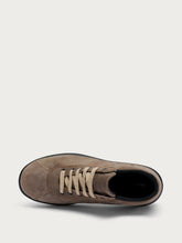 Casual oiled leather high-top sneakers - Antelope | FRAU